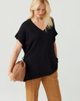 Viscose Blend Relaxed Top Black