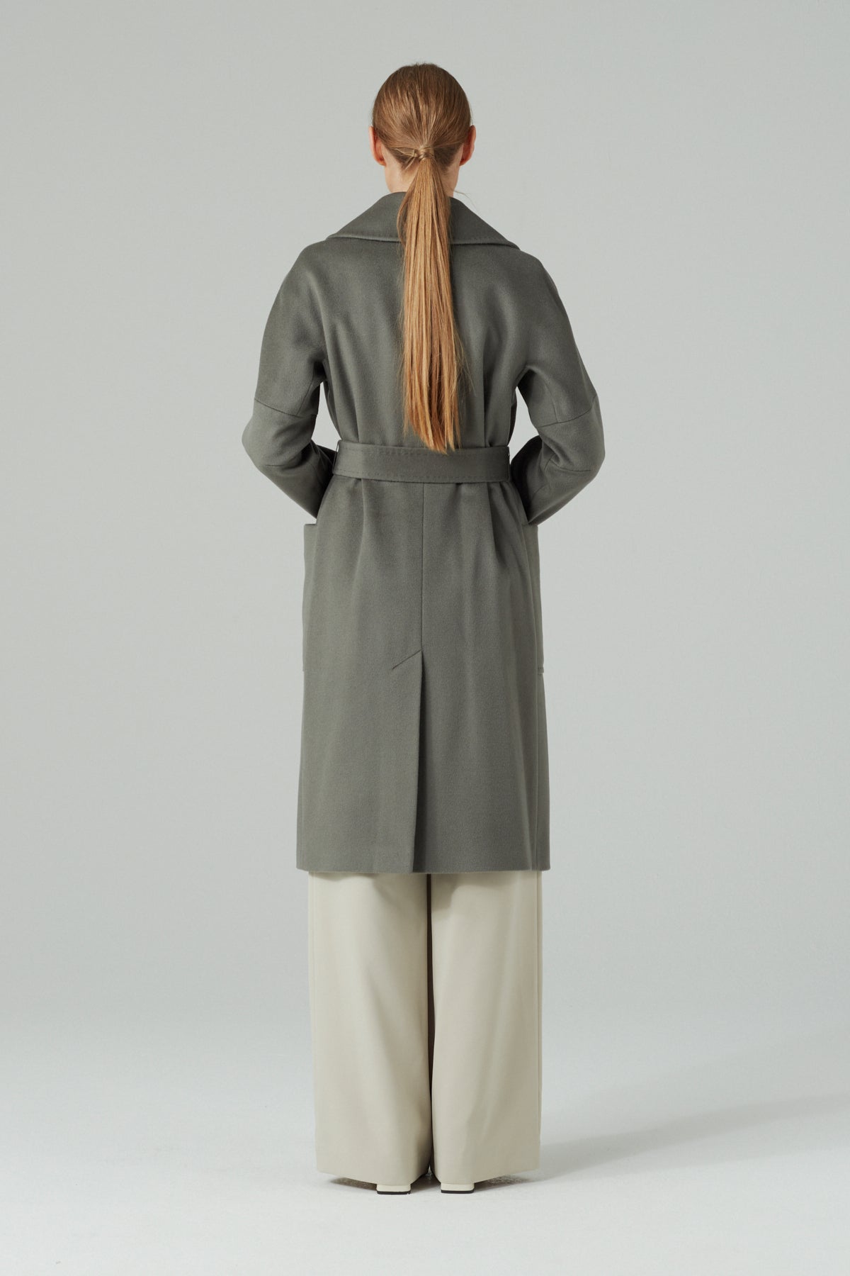 WOOL PATCHED POCKETS COAT IN JADE