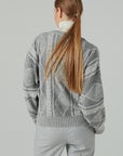 TEXTURED V-NECK CARDIGAN WITH CASHMERE GREY