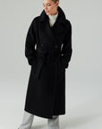 Timeless Belted Italian Wool Coat Black