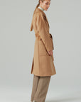 WOOL PATCHED POCKETS COAT IN BEIGE