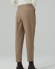 Pleat Front Tapered 7/8 Trousers in Checks