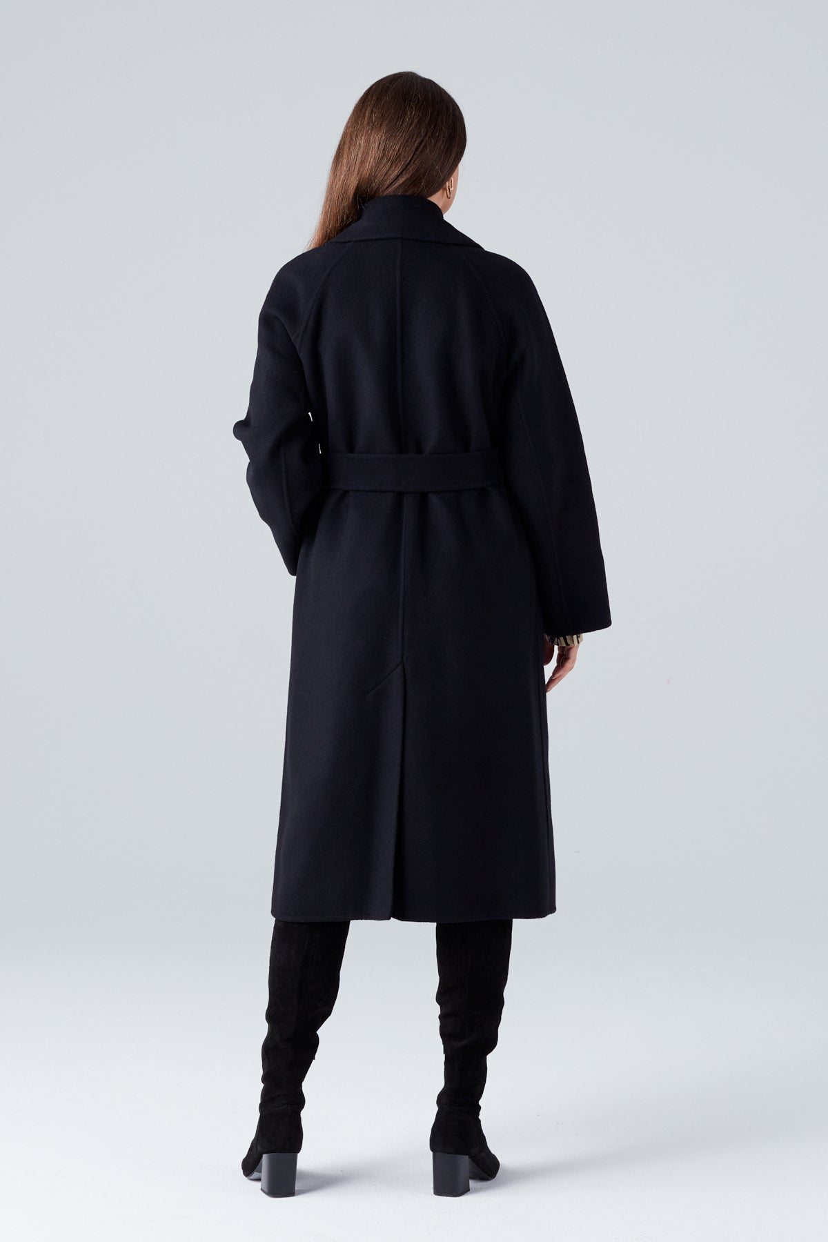 DOUBLE FACED COAT IN BLACK