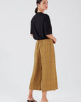 VISCOSE RICH WIDE LEG CROPPED TROUSERS
