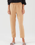 Linen Rich Tapered Ankle Grazer Trousers Sand