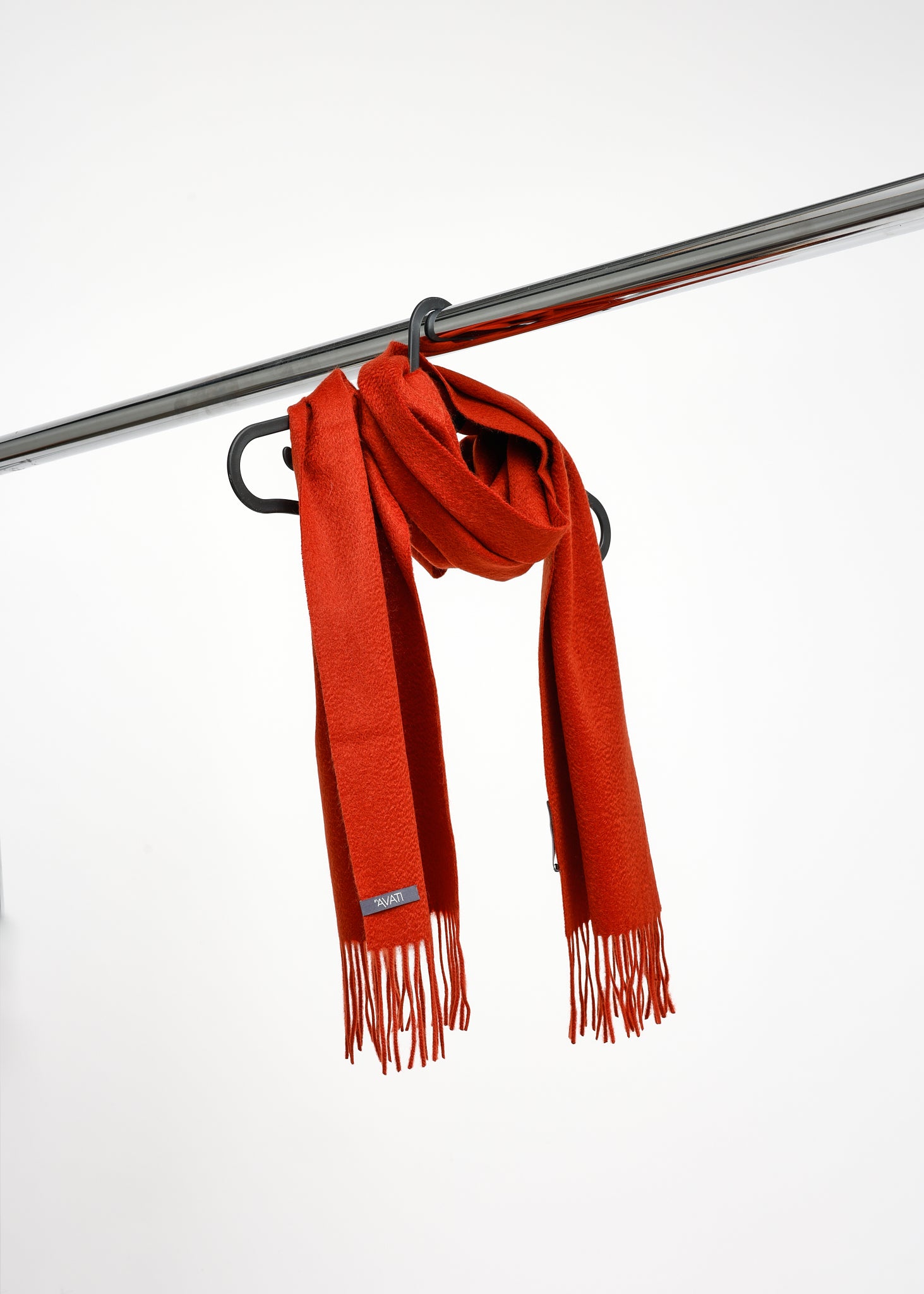 CASHMERE WOOL SCARF RUST